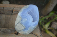 Polished Blue Lace Agate Standing Free Form  x 1 From Nsanje, Malawi - Toprock Gemstones and Minerals 