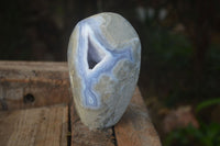 Polished Blue Lace Agate Standing Free Form  x 1 From Nsanje, Malawi - Toprock Gemstones and Minerals 