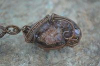 Polished Copper Wire Wrapped Blue Smithsonite Jewellery Pendants x 6 From Southern Africa - Toprock Gemstones and Minerals 