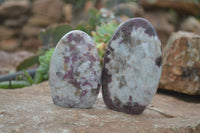 Polished Rubellite Pink Tourmaline Matrix Standing Free Forms x 4 From Madagascar