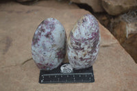 Polished Rubellite Pink Tourmaline Matrix Standing Free Forms x 4 From Madagascar