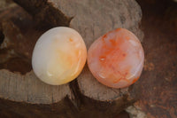 Polished  Carnelian Agate Palm Stones  x 12 From Madagascar