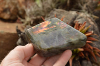 Polished Rare Purple Flash Labradorite Standing Free Forms  x 6 From Tulear, Madagascar - TopRock