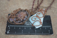 Polished Copper Wire Wrapped Blue Smithsonite Jewellery Pendants x 6 From Southern Africa - Toprock Gemstones and Minerals 