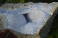 Natural Blue Lace Agate Geode Specimens  x 4 From Nsanje, Malawi