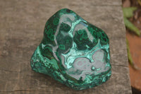 Polished Malachite Free Forms With Stunning Flower & Banding Patterns x 3 From Congo - TopRock