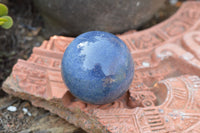 Polished Solid Blue Stunning Lazulite Spheres  x 4 From Ambatfinhandrana, Madagascar - TopRock