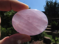 Polished Highly Selected Rose Quartz Palm Stones / Gallets - sold per kg - From Antsirabe, Madagascar - TopRock