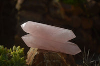 Polished Double Terminated Pink Rose Quartz Points  x 4 From Ambatondrazaka, Madagascar - TopRock