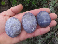 Polished Lithium Mica, Purple Lepidolite (some with Rubellite inclusions) Gallets / Palm Stones - sold per kg - From Madagascar - TopRock