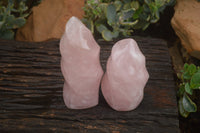 Polished Gemmy Pink Rose Quartz Flames  x 2 From Ambatondrazaka, Madagascar - TopRock