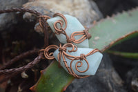 Polished Copper Wire Wrapped Blue Smithsonite Jewellery Pendants x 6 From Southern Africa - Toprock Gemstones and Minerals 