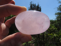 Polished Highly Selected Rose Quartz Palm Stones / Gallets - sold per kg - From Antsirabe, Madagascar - TopRock