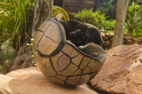 Polished Huge Septerye Sauvage "Dragons Egg" Sphere With Custom Metal Stand  x 1 From Mahajanga, Madagascar - TopRock