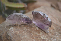 Natural Window Amethyst Crystal Specimens  x 12 From Chiredzi, Zimbabwe