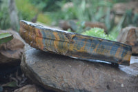 Natural Sliced Golden Blue Tigers Eye Specimens  x 2 From Prieska, South Africa - Toprock Gemstones and Minerals 