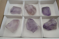 Polished Window Amethyst Quartz Points x 6 From Ankazobe, Madagascar