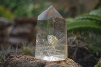 Polished Golden Limonite Veiled Clear Quartz Points  x 4 From Madagascar - TopRock