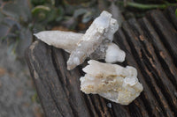 Natural Drusy Quartz Coated Calcite Crystals  x 12 From Alberts Mountain, Lesotho - Toprock Gemstones and Minerals 