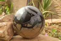 Polished Huge Septerye Sauvage "Dragons Egg" Sphere With Custom Metal Stand  x 1 From Mahajanga, Madagascar - TopRock