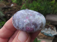 Polished Lithium Mica, Purple Lepidolite (some with Rubellite inclusions) Gallets / Palm Stones - sold per kg - From Madagascar - TopRock