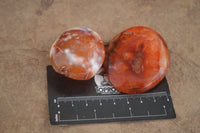 Polished  Carnelian Agate Palm Stones  x 12 From Madagascar