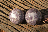 Polished Purple Mica Lepidolite Spheres  x 4 From Madagascar - TopRock