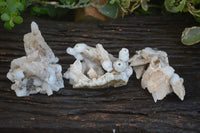 Natural Drusy Quartz Coated Fluorescent Peach Calcite Crystal Specimens  x 13 From Alberts Mountain, Lesotho - Toprock Gemstones and Minerals 