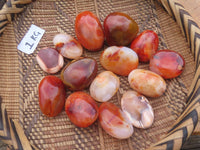 Polished Bright Red/ Orange Medium Sized Carnelian Palm Stones / Gallets - sold per kg - From Madagascar - TopRock