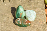 Polished Green Mtorolite / Emerald Chrysoprase Palm Stones  x 12 From Southern Africa - TopRock