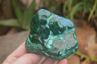 Polished Malachite Free Forms With Stunning Flower & Banding Patterns x 3 From Congo - TopRock