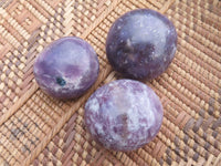 Polished Lithium Mica, Purple Lepidolite (some with Rubellite inclusions) Gallets / Palm Stones - sold per kg - From Madagascar - TopRock