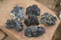 Natural Medium Sized Schorl / Black Tourmaline Specimens x 6 From Erongo, Namibia