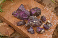 Natural Metallic Purpurite Cobbed Specimens x 18 From Erongo, Namibia