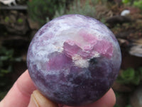 Polished Lithium Mica, Purple Lepidolite (some with Rubellite inclusions) Gallets / Palm Stones - sold per kg - From Madagascar - TopRock