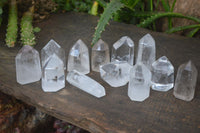 Polished Clear Quartz Crystal Points x 12 From Madagascar