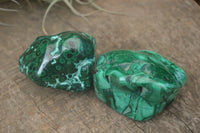 Polished Malachite Free Forms With Stunning Flower & Banding Patterns x 3 From Congo - TopRock