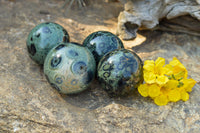 Polished Stromatolite / Kambamba Jasper Spheres  x 4 From Katsepy, Madagascar - TopRock