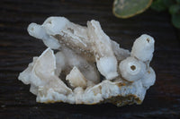 Natural Drusy Quartz Coated Fluorescent Peach Calcite Crystal Specimens  x 13 From Alberts Mountain, Lesotho - Toprock Gemstones and Minerals 