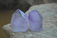 Polished Window Amethyst Quartz Points x 6 From Ankazobe, Madagascar