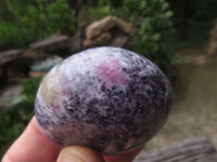 Polished Lithium Mica, Purple Lepidolite (some with Rubellite inclusions) Gallets / Palm Stones - sold per kg - From Madagascar - TopRock