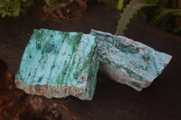 Natural Drusy Coated Chrysocolla & Malachite Dolomite Specimens x 2 From Likasi, Congo