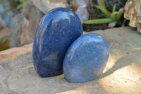 Polished Blue Lazulite Standing Free Forms  x 2 From Madagascar - TopRock