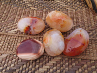 Polished Bright Red/ Orange Medium Sized Carnelian Palm Stones / Gallets - sold per kg - From Madagascar - TopRock