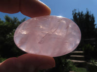 Polished Highly Selected Rose Quartz Palm Stones / Gallets - sold per kg - From Antsirabe, Madagascar - TopRock