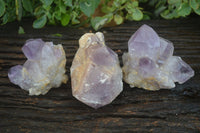 Natural Jacaranda Amethyst Clusters  x 3 From Mumbwa, Zambia - Toprock Gemstones and Minerals 