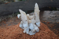 Natural Drusy Quartz Coated Fluorescent Peach Calcite Crystal Specimens  x 13 From Alberts Mountain, Lesotho - Toprock Gemstones and Minerals 