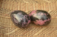 Polished Pink & Black Rhodonite Eggs  x 4 From Madagascar - TopRock