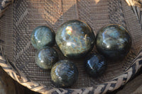 Polished Lovely Labradorite Spheres  x 6 From Tulear, Madagascar