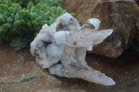 Natural Drusy Quartz Coated Fluorescent Peach Calcite Crystal Specimens  x 13 From Alberts Mountain, Lesotho - Toprock Gemstones and Minerals 